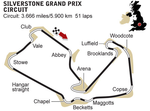 Formula 1 British Grand Prix Silverstone Map